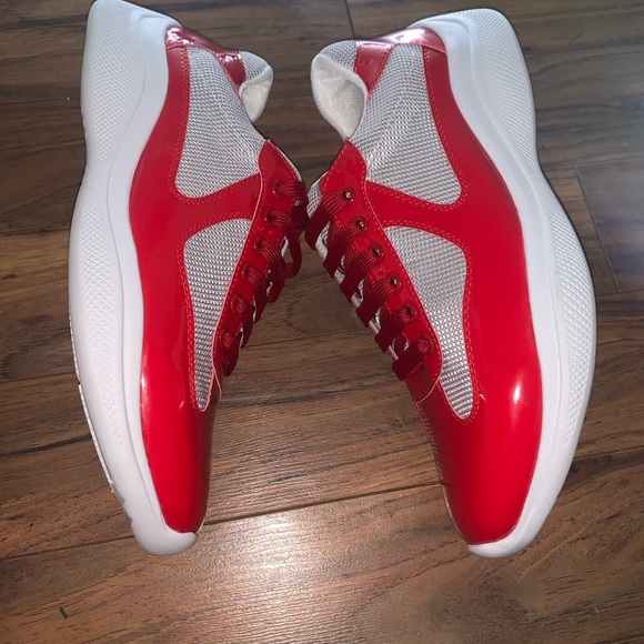 - Mens Prada America’s Cup Sneaker. Color Red size 8.5/9 - Picture 2 of 7
